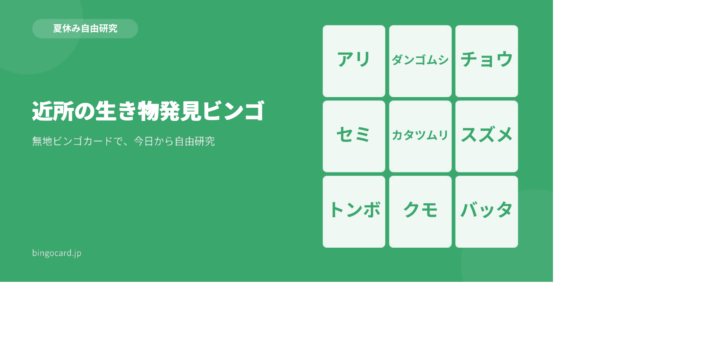 【夏休み自由研究】無地ビンゴカードで作る「近所の生き物発見ビンゴ」