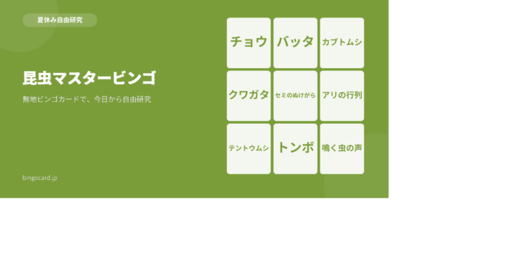 【夏休み自由研究】無地ビンゴカードで作る「昆虫マスタービンゴ」